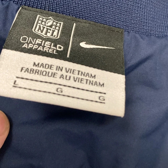 Patriots NFL Onfield Apparel 3/4 Zip Pullover Jacket Size Large‎ Blue and Red - Picture 2 of 5